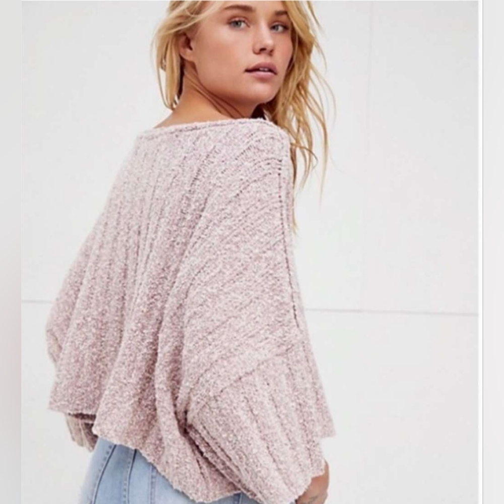 Free People Crop Women's Pink Sweater